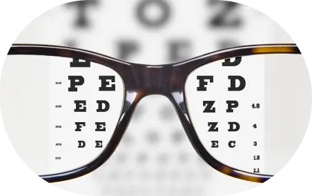 seeing eye test through glasses