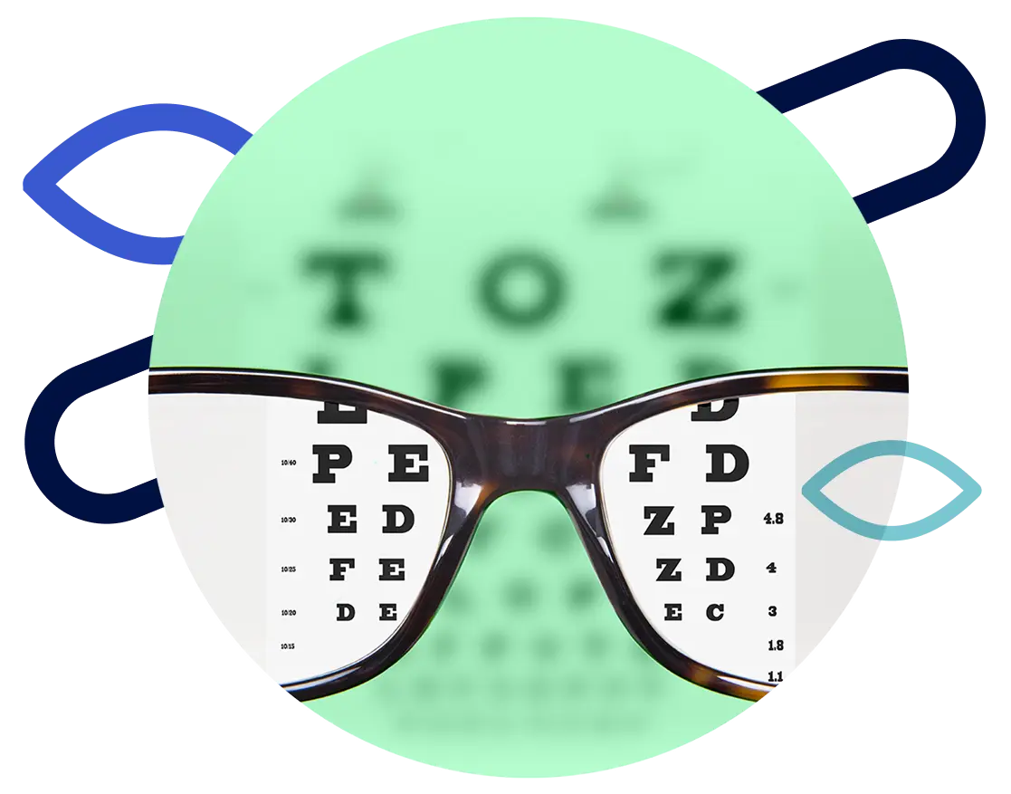 green circle eye chart graphic